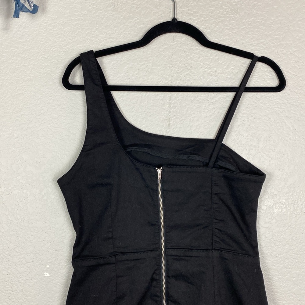 Topshop black asymmetric shoulder dress - Picture 5 of 7